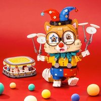 Super Squirrel Robot Luminous Block Toy Animal Joker Circus Decoration Building Kit for Kids Birthday Gift