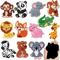 2D Flat 12PCS Cartoon Cute Forest Animal Refrigerator Magnetic Decor Set. Various Animal Designs. Cute and Fun.