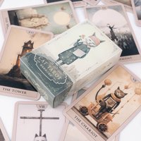 Surrealist Cat Tarot Cards - Aesthetic 10.3*6cm 78-Card Whimsical Deck with Soft Pastel Illustrations