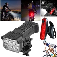 AliExpress alloet Bike Front and Rear Lights Bike Rear Light 360 Degree Rotating Bike Safety Light Set IP65 Waterproof 1200Mah Bicycle Accessories