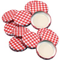 Set of 12 Twist-Off Replacement Jam Jar Lids Bramley & Sage Red Gingham