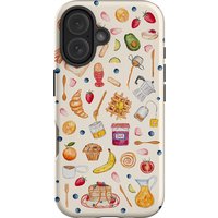 Clmj Sunday Breakfast Phone Case for iPhone 16 15 14 13 12 11 X XS XR XSMAX 7 8 Pro Max Plus Luxury Double-layer Back Cover