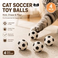 4pcs Cat Soccer Toy: Interactive Bouncy Ball for Kittens and Adult Cats—The Perfect Indoor Entertainment Toy