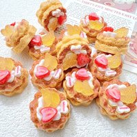 10/50pcs Simulated resin accessories,strawberries, oranges, cream cakes, DIY phone cases, perforated shoes, hair clips