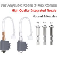 For Anycubic Kobra 3 Max Hotend 0.4 0.6 0.8mm hotend For Kobra 3 Max Combo Quick-Swap Integrated Hardened Steel Nozzle