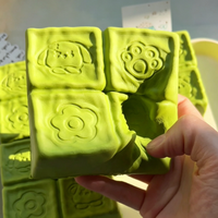 Squishy green plum Cube Squeeze Toys Slow Rebound Soft Stress Relief Sensory Fidget Toys Anti Anxiety Squeeze Toys for Adults