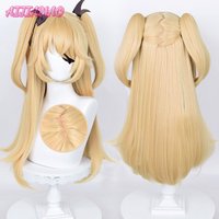 New! Fischl Cosplay Wig Fischl Wig Long 65cm Golden Hair Heat Resistant Synthetic Party Cosplay Anime Wigs