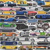 AliExpress NONE 50/100 Pcs Retrofit Racing Car Graffiti Stickers Laptop Guitar Luggage Bike Skateboard Waterproof Sticker Decal Kid Toy