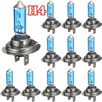 10pcs H4 100W 12V Super Bright White Fog Lights Halogen Bulb High Power Car Headlights Lamp Light Source parking Car Head Lamp