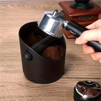 Food-Grade ABS Coffee Ground Shock-Absorbent Knock Box Thickened Anti-Slip Espresso Waste Bin Compact Coffee Bar Accessory
