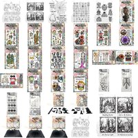Halloween Clear Stamps and Die Set - Ghost Castle Silicone Stamps for Card Making Scrapbooking Haunted Castle Gothic