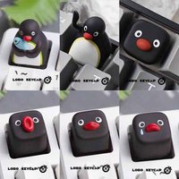 Cute Pingu Penguin Resin Artisan Keycap 3d Cartoon Custom Key Cap For Mx Switch Mechanical Gaming Keyboard Diy Gift