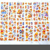 6pcs/12pcs 3D Cartoon Winnie The Pooh Scrapbooking Bubble PVC DIY Sticker Toys Party Sticker Girls Boys Kids Gifts