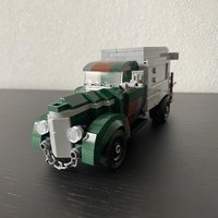 City Car Model MOC Building Bricks Old-Fashioned Delivery Truck Modular Technology Children Holiday Gifts Assemble Toys Suit