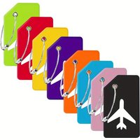 1pc silicone luggage tags with stainless steel hanging rings, soft, foldable, casual style, suitable for travel and vacation