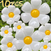 1/10Pcs Daisy Balloon Huge White Flower Aluminum Foil Balloons for Birthday Wedding Daisy Party Decorations Supplies
