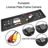 4/8/12LED Europäischer Kennzeichenkamera-Rahmen mit Rückfahrkamera und Nachtsicht für LKW, PKW, SUV, Wohnmobil, Pickup