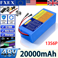 48V 20Ah 13S6P lithium battery pack with built-in BMS 1000W 1500W motorcycle motor rechargeable battery