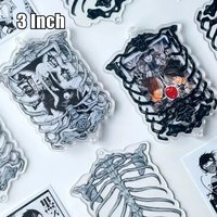 3-Inch Mini Acrylic Photo Frame,Gothic Card Gumei Display Frame Skull Skeleton Photo Frame Can Accommodate Photo Size 5.5x8.5cm