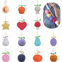 ONE PIECE Plush Toy Straw Hat Devil Fruit Pendant Stuffed Doll with Bead Chain Hanging Decoration Doll Anime Merchandise Gifts