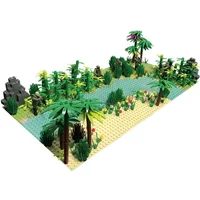Building blocks MOC jungle scene small particle building blocks assembly toy Bamboo forest river bush DIY building blocks
