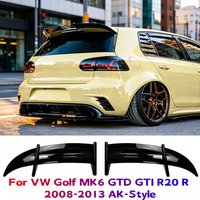 AK-Style Car Rear Roof Spoiler Tail Wing For VW Golf MK6 GTD GTI R20 R 2008-2013 Rear Trunk Spoiler Lip Body Kit Glossy Black