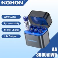 NOHON 3600mWh Li-ion Rechargeable AA Batteries 1.5V High Capacity For Mouse Keyboard Remote Original Rechargeable Batteries