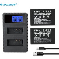 Battery LP E12 for Canon EOS Kiss X7 Rebel SL1 M10 M50 M100 100D LPE12 LP-E12 Camera 1200mah Batteries Charger