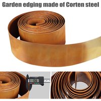 10m Grass Stone Isolation Belt Pre-Aged Rusty Color Metal Garden Mowing Edging Landscape Edging Border For Patio Lawn Fence Landscape Paths Fence