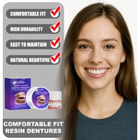 ORALHOE Comfortable Fit Resin Dentures Sets High Durability Easy to Maintain & Clean Natural Beautiful No Foreign Body Sensation