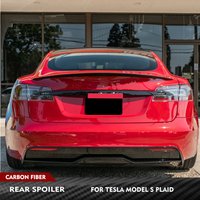 For Tesla Model S Pliad 2012-2023 Prepreg Dry Carbon Car Racing Spoiler Wing Car Rear Spoiler Trunk Spoiler Lid Wing Lip Trim