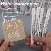1/2/3/4/5/6Pcs Permanent White Waterproof Metal Marker Pen Fine Point For Art Painting Graffiti Fabric Wood Leather