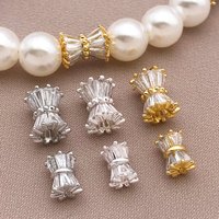 2/5pcs/lot 8/11mm High Quality Brass Zircon Large Hole Waist Shape Spacer Beads Bracelets Beads Diy Jewelry Making Accessories
