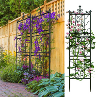 Set of 2 Tall Plant Climbing Fence Metal Garden Trellis Outdoor Animal Barrier Edge Border