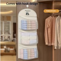 Storage Mesh Bag Underwear Hanging Bag Wardrobe Hanging Bag Sundry Multilayer Storage Bag for Dormitory Home Wall-Mounted
