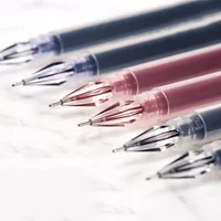 6 Pcs/Set 0.38mm Large-capacity Ink Diamond Tip Gel Pen Black/Blue/Red Refill Exam Signing Writing School Office Supplies