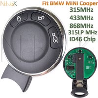 Half Smart Key Fob For BMW Mini Cooper 315LP 315 433 868 MHz ID46 Chip CAS3 System KR55WK49333 NO Keyless Car Remote 3 Buttons