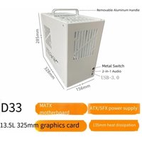 D33 Metal MATX ITX Mini Small Case Desktop Computer Chassis Compatible with ATX SFX Power Supply Compact Gaming PC Case