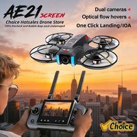 New AE21 Max AI 4.3” Brushless Drone with Screen Optical Flow Hover 4-Side Obstacle Avoidance 90° ESC Dual Camera RC Quadcopter