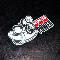 1PC Turbo Cartoon Power Waterproof Vinyl Stickers For Car Motorcycle Helmet Laptop Bike Decor Decal