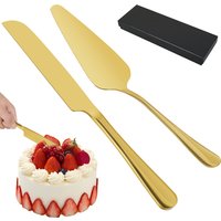 2Pcs Cake Shovel Set Stainless Steel Cake Cutter and Pie Spatula Set Cake Cutting Utensil for Wedding Party Birthday Anniversary