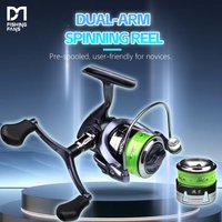 FISHIINGFANS ORCA Spinning Reel Double Handle Metal Spool with PE Line Fishing Reel For Bass Pike Trout Carp