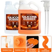 Liquid Silicone Rubber Kit,High-Performance Fast Cure Non-Toxic Heat-Resistant,for Resin,Soap,Wax,Crafts DIY Molds Making