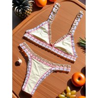 Pink Crochet Bikini 2026 Sexy Women Swimsuit Female Swimwear Micro Bikini Set Bandeau Swimming Suit Beachwear Brazilian Biquini