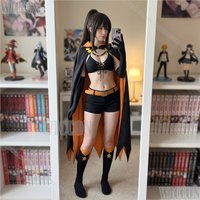 Sexy Cloak Bralette Shorts With Horn Headband Convention Re Zero Anime Shaula Cosplay Costume Halloween Christmas Comic Party