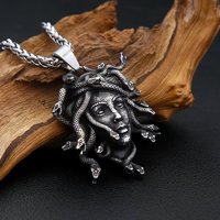 Retro Medusa Pendant Necklace Punk Gothic Snake Shaped Fashion Jewelry For Men Women Gathering Party Birthday Holiday Gift