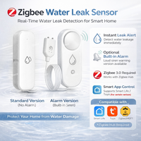 Zigbee Water Leak Detector Smart Home Flood Leakage Sensor Overflow Security Optional Sound Alarm Alert For Tuya Smart Life MQTT