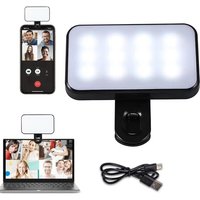 Portable Mini LED Video Light Photography 6000K Fill-in Lamp 3 Modes Dimmable Hot Shoe Mount Adapter For Mobile Phone Laptops PC