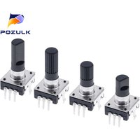 EC12 Rotary Encoder Switch 360 Degree RE12 Audio Coding 3Pins 24 Positions No Push Button Handle Length 12.5/15/20mm
