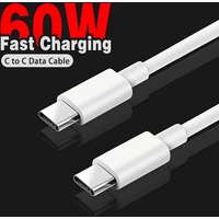 Type C to Type C For IPhone 16 PD 60W Fast Cable Charging For Samsung Xiaomi Huawei Macbook Pro iPad Type C Data Line White Blac